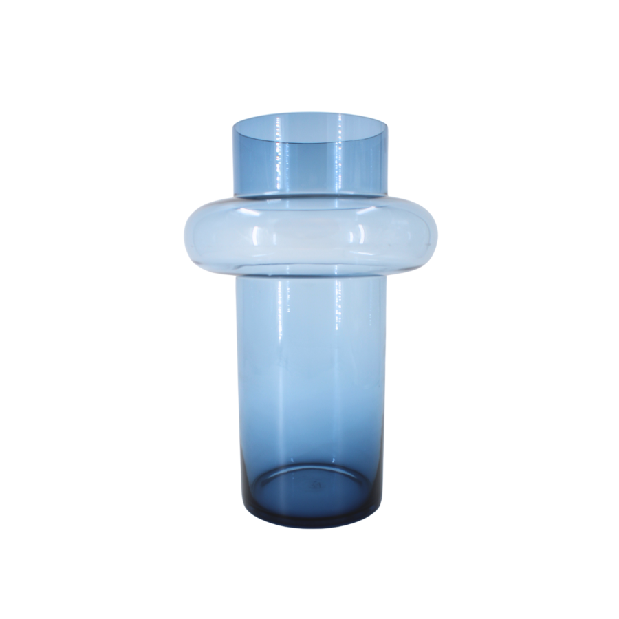 Lyngby Tube Vase (H:30cm). Dark Blue