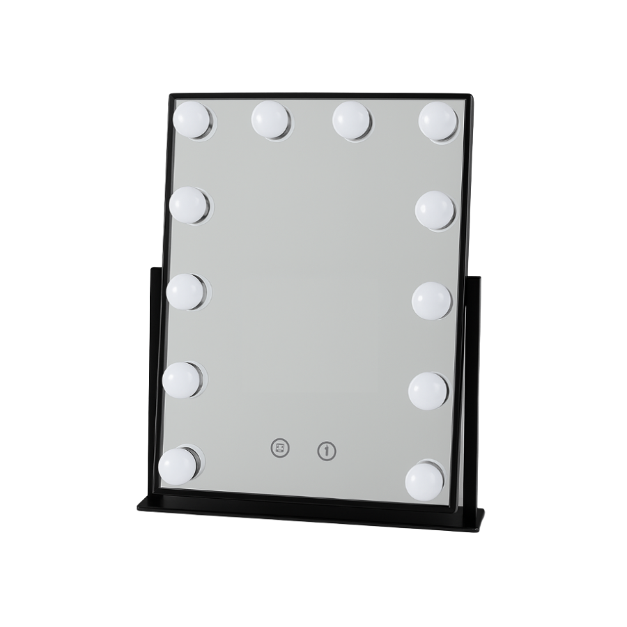 Make up spejl m. 12 pærer ERSELAN (35,5x45) Sort