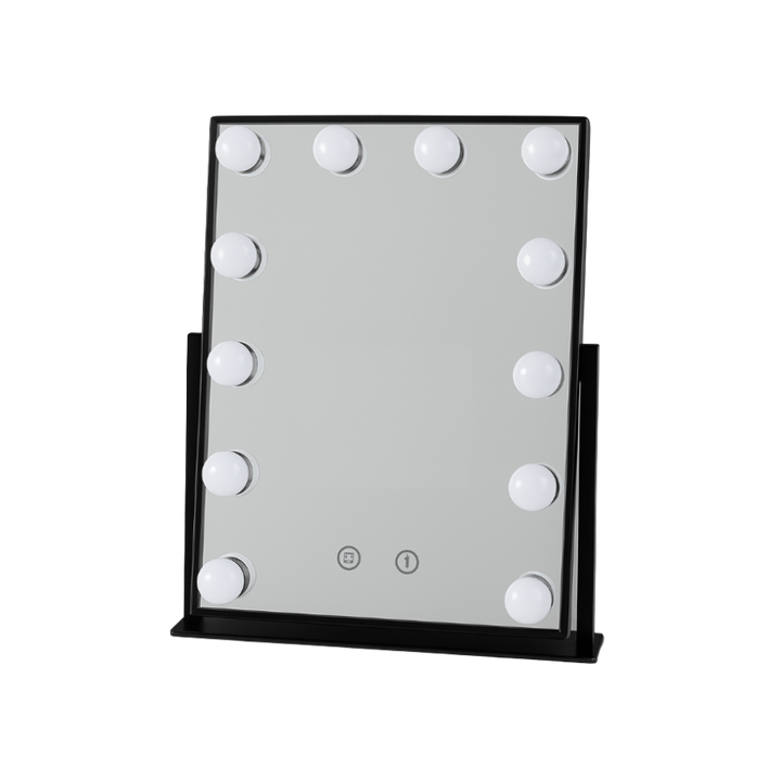 Make up spejl m. 12 pærer ERSELAN (35,5x45) Sort