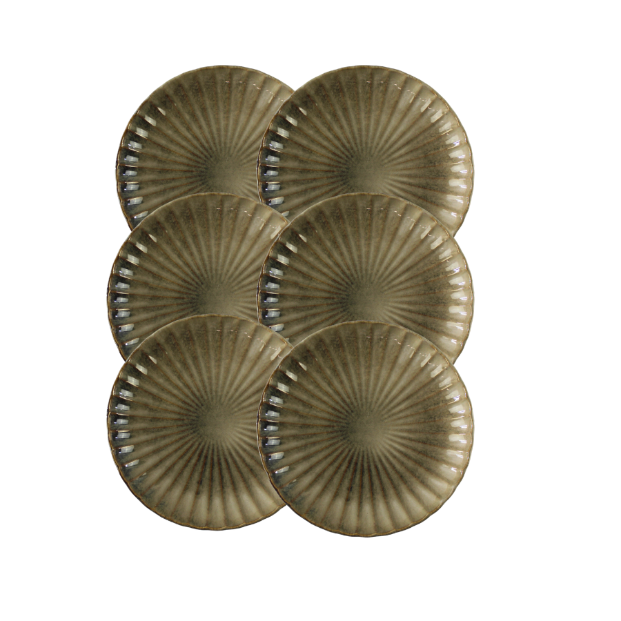 6 Stk. Middagstallerken FRIGGA (26,5cm) Brun