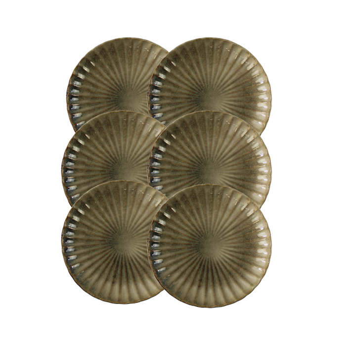 6 Stk. Middagstallerken FRIGGA (26,5cm) Brun