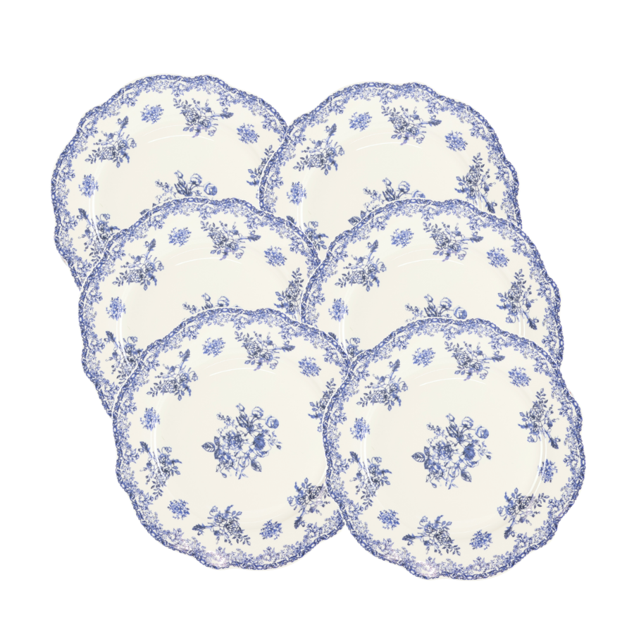 6 stk. Middagstallerkener DINNA i Blå (Ø27x2,2 cm)