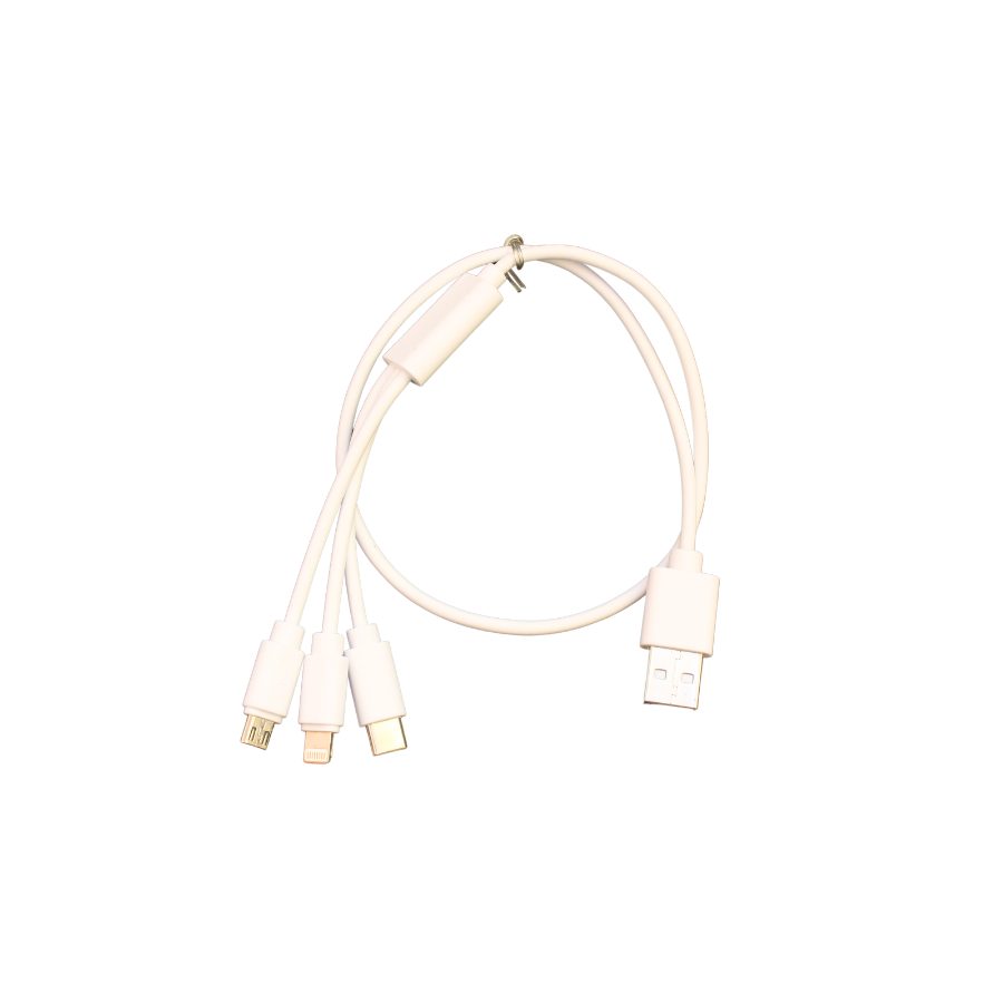 3-in-1. USB til Lightning, Micro USB, USB-C
