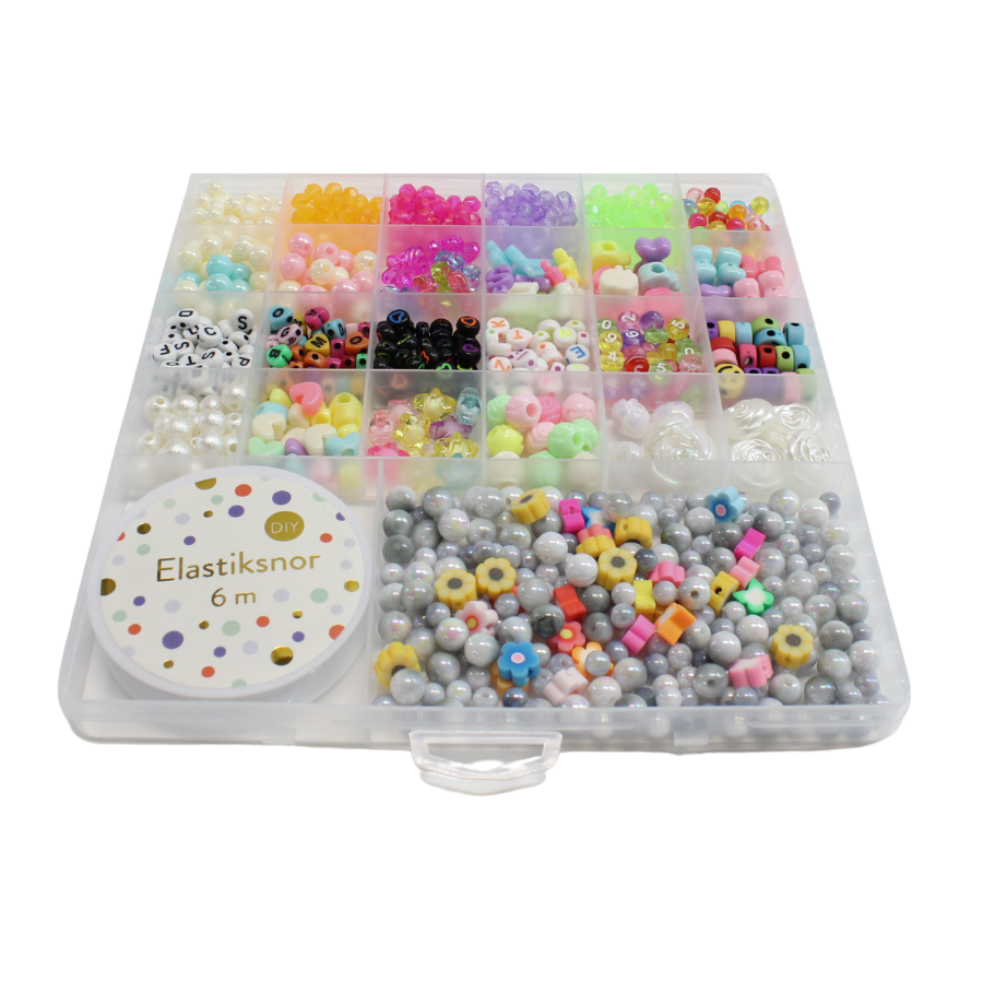 Perler i æske m/25 rum