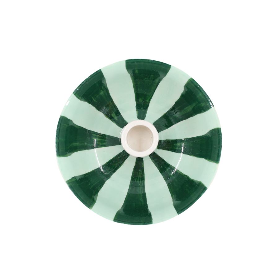 Rund Lysestage ECLIN i Blå & Grøn (Ø13,3 x 5cm)