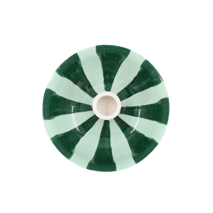 Rund Lysestage ECLIN i Blå & Grøn (Ø13,3 x 5cm)