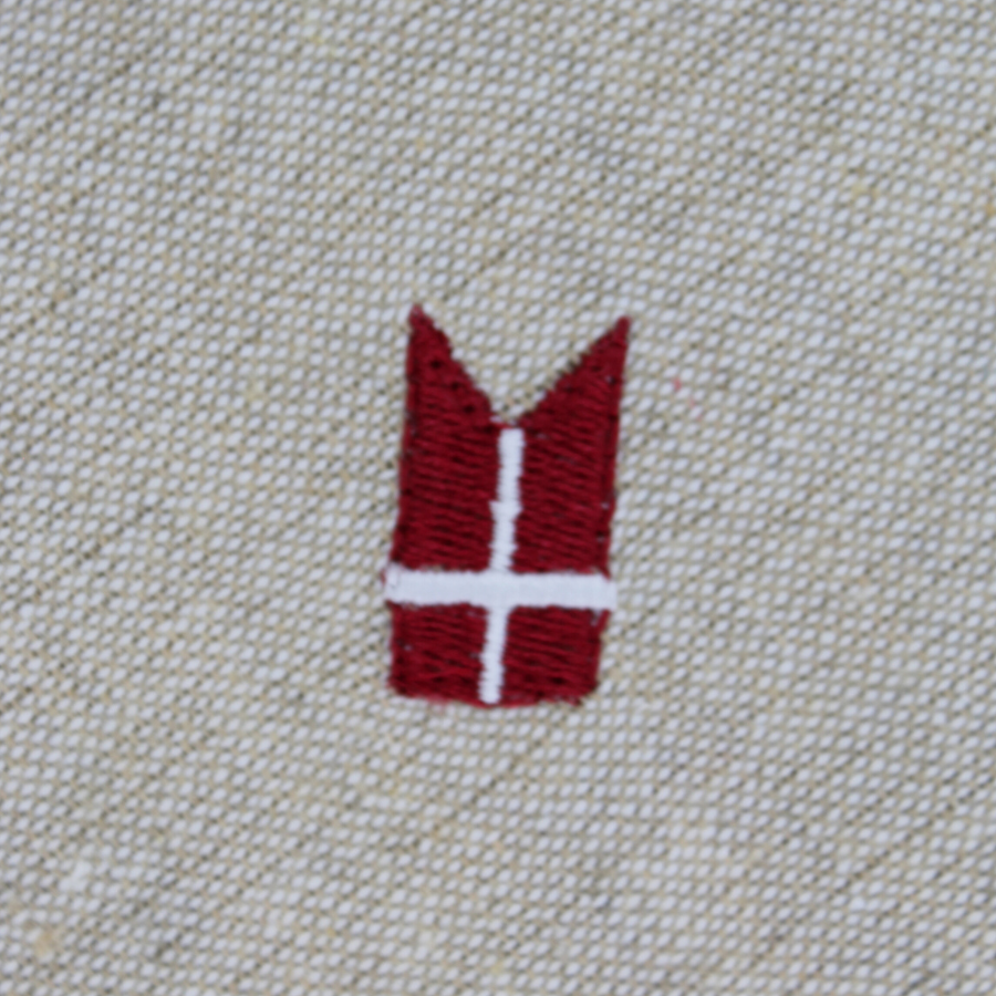 Bordløber m. Broderet Dansk Flag (30x180cm) Hørfarve