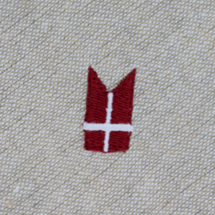 Bordløber m. Broderet Dansk Flag (30x180cm) Hørfarve