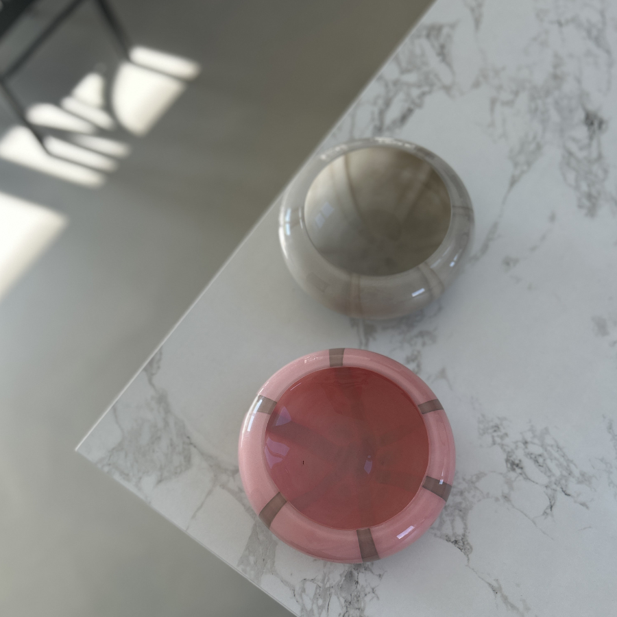 ANKE Skål (17,9x7,3cm) Lysegrå m Stribe