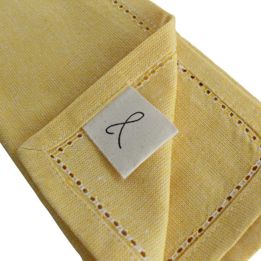 Stofserviet m.hulsøm, 45x45cm, 100% bomuld, gul
