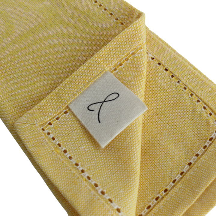 Stofserviet m.hulsøm, 45x45cm, 100% bomuld, gul
