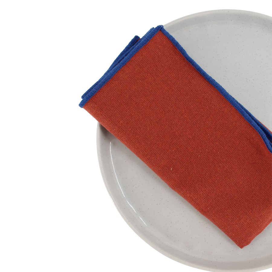 Stofserviet ( 40x40cm). Kavee m. Blå Kant