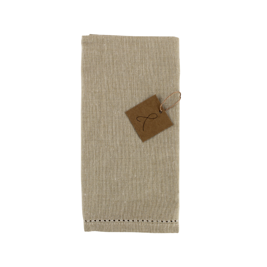 Stofserviet m.hulsøm, 45x45cm, 100% bomuld, beige