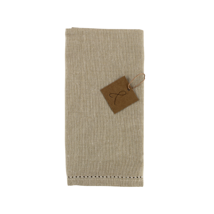 Stofserviet m.hulsøm, 45x45cm, 100% bomuld, beige