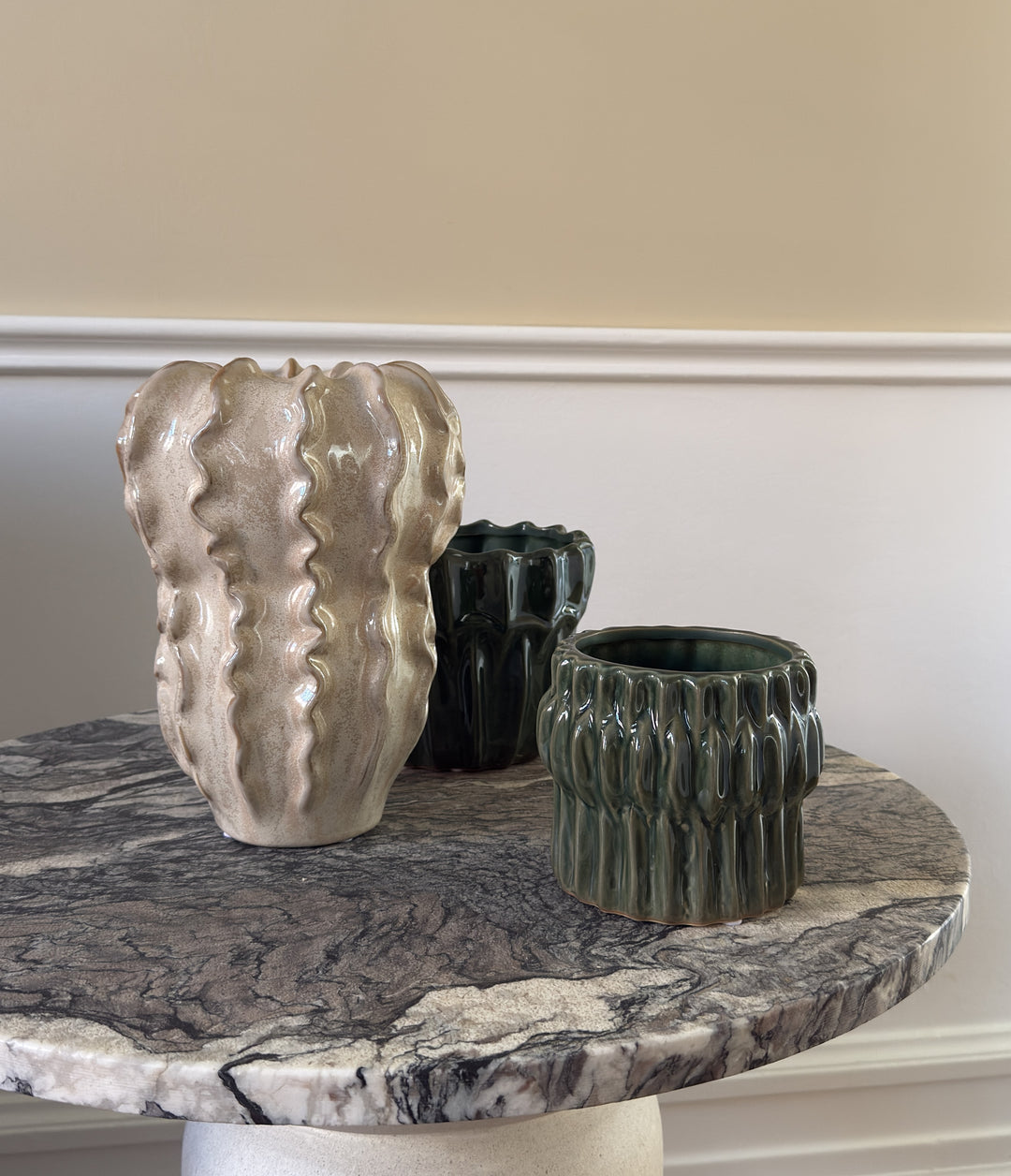 Vase FLORIDA  (18,5x17,8x24,7 cm) Beige