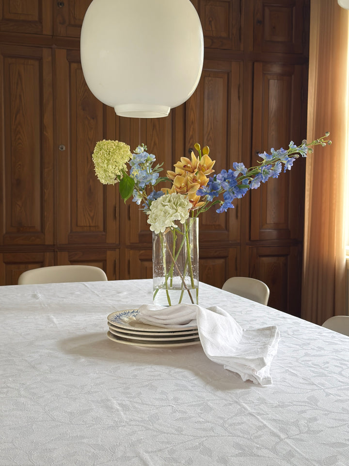 Dug i Jacquard METTE (140x320cm) Hvid