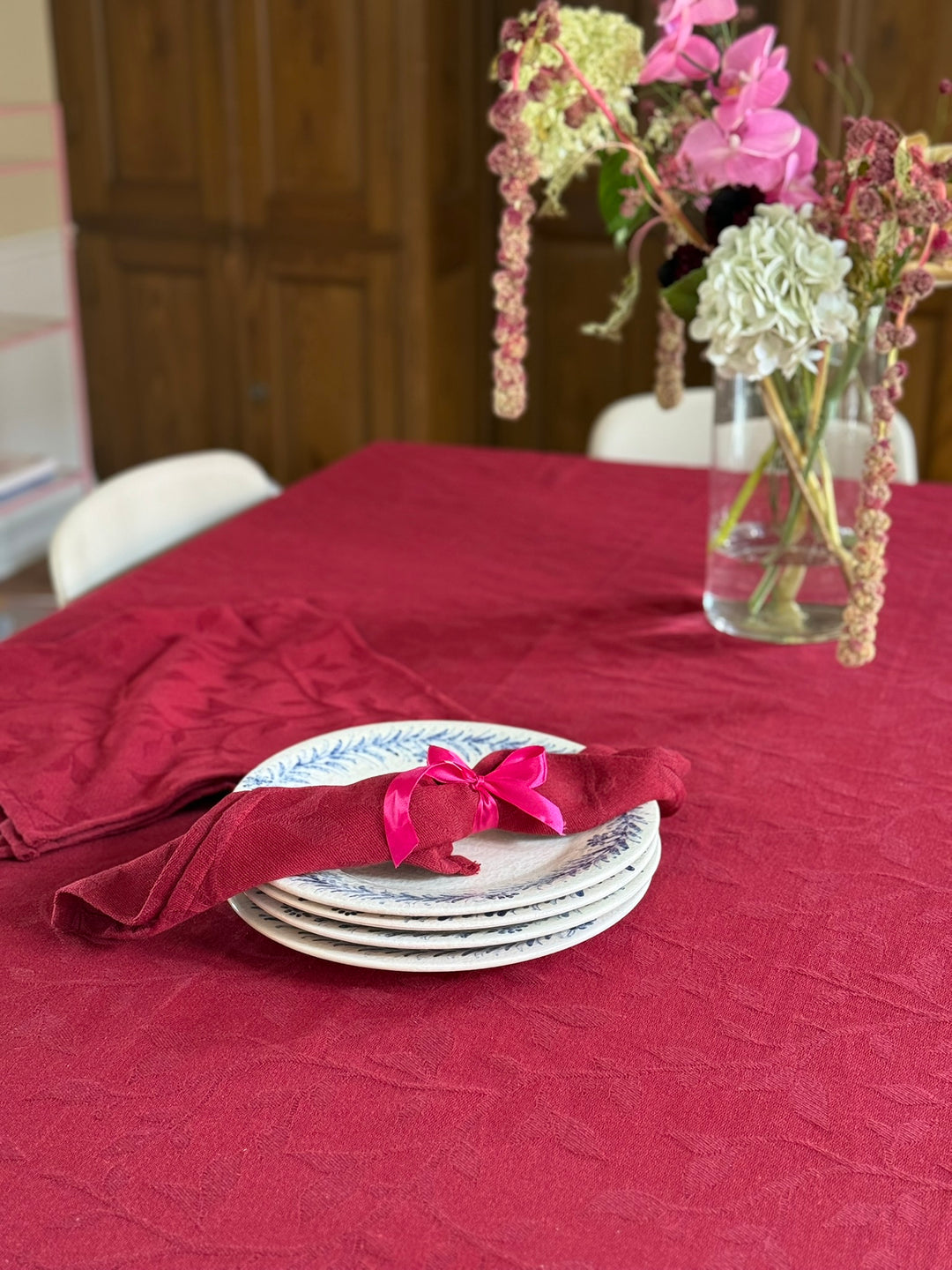 Stofserviet i Jacquard METTE (40x40cm) Kirsebær Rød
