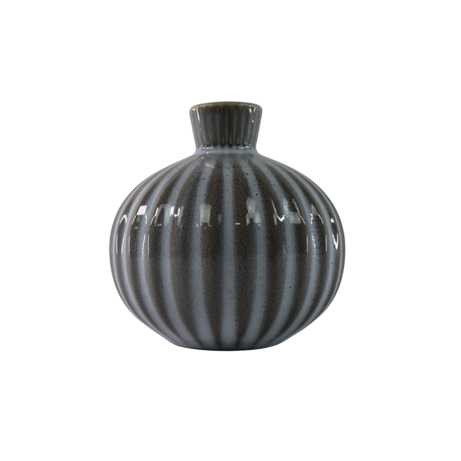 Vase EVALD  (11x11x11cm) Lyseblå/Grå