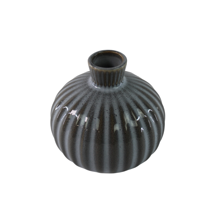 Vase EVALD  (11x11x11cm) Lyseblå/Grå