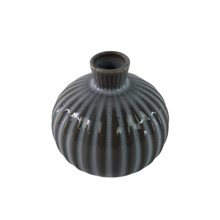 Vase EVALD  (11x11x11cm) Lyseblå/Grå