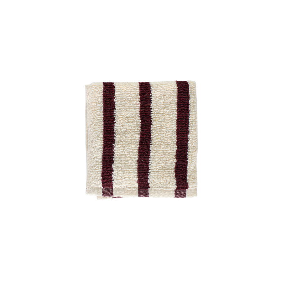 Vaskeklud m. Stribe Burgandy BENN (30x30cm)
