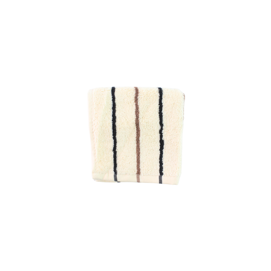 Vaskeklud m Creme, Brun og Grå Stribe FRIDO(30x30cm) 1