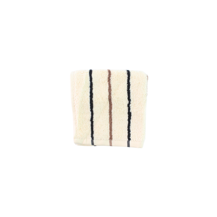 Vaskeklud m Creme, Brun og Grå Stribe FRIDO(30x30cm) 1
