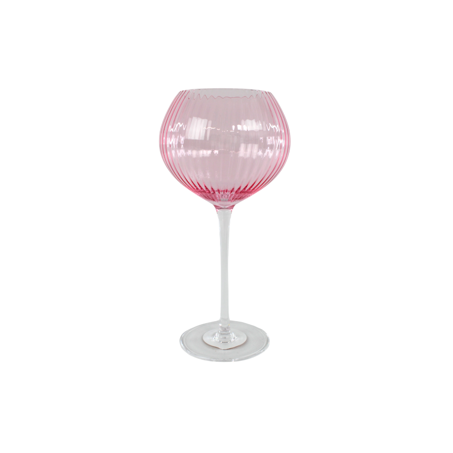 Vinglas AISYA Lyserød m. Transparent Stem