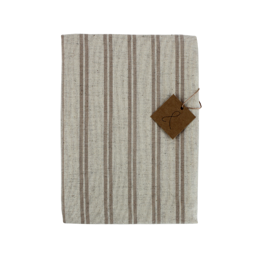 Viskestykke i Beige m. Smalle Striber