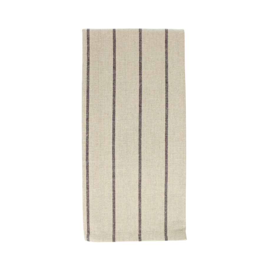 Viskestykke i Beige m Brun Stribe ELVIE (50x70cm)