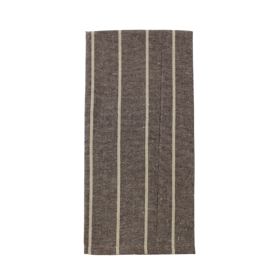 Viskestykke i Brun m Beige Stribe ELVIE (50x70cm)