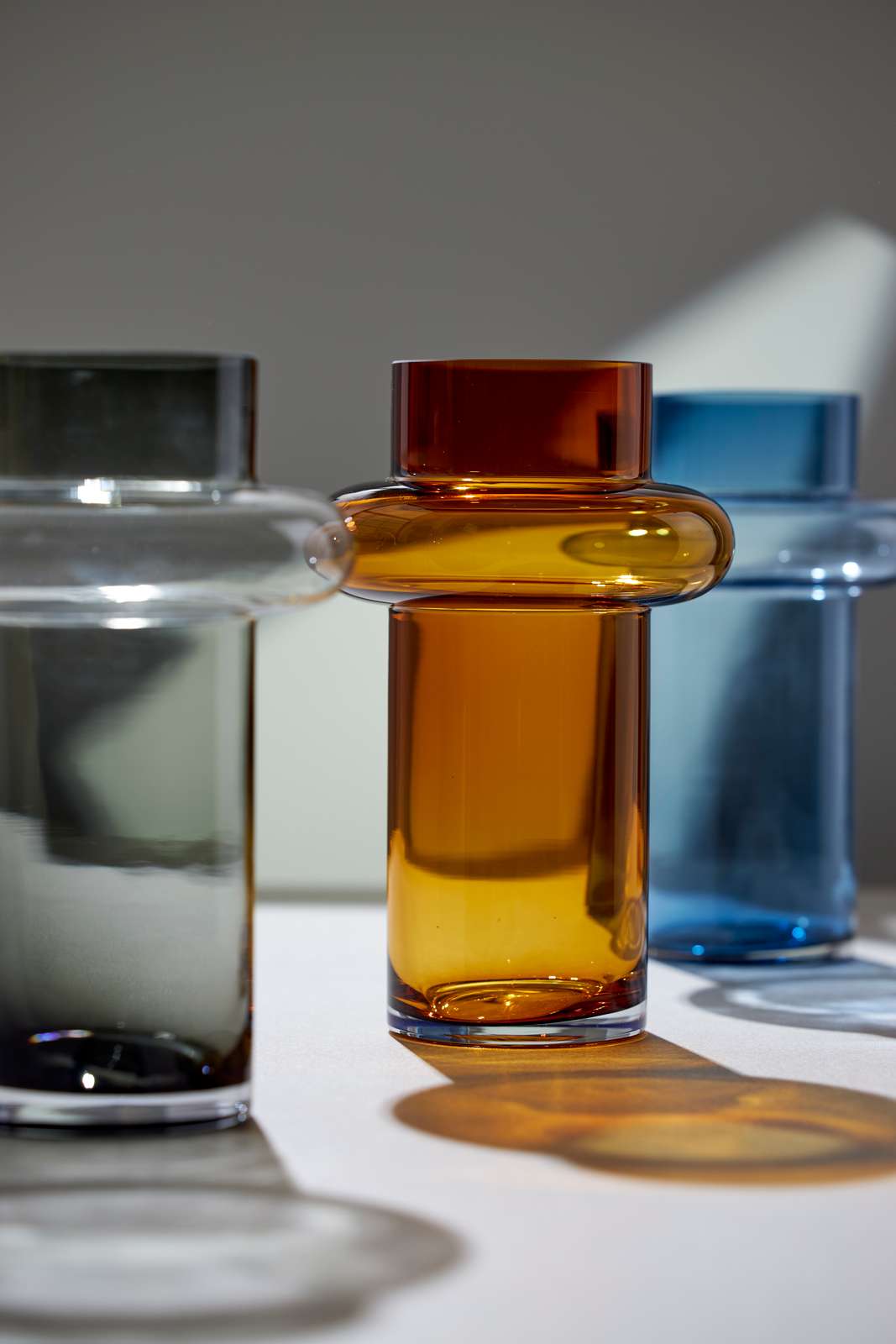 Lyngby Tube Vase (H:30cm). Dark Blue