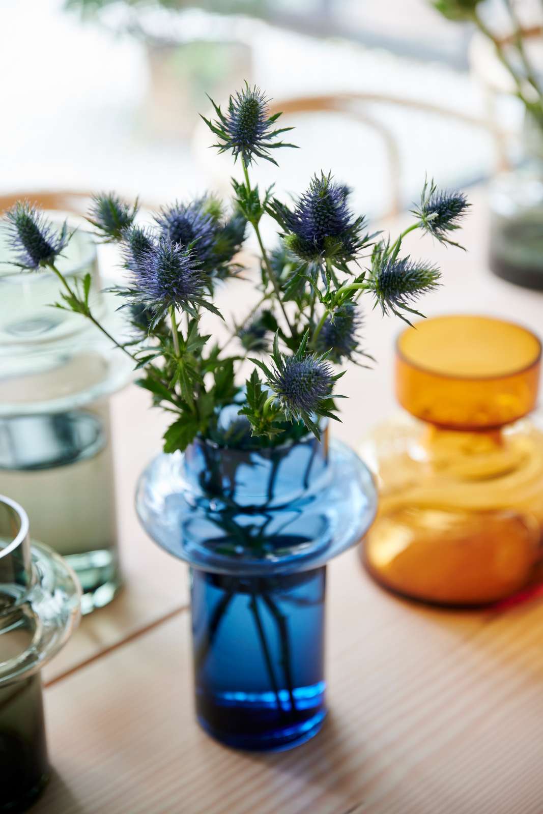 Lyngby Tube Vase (H:25cm). Dark Blue