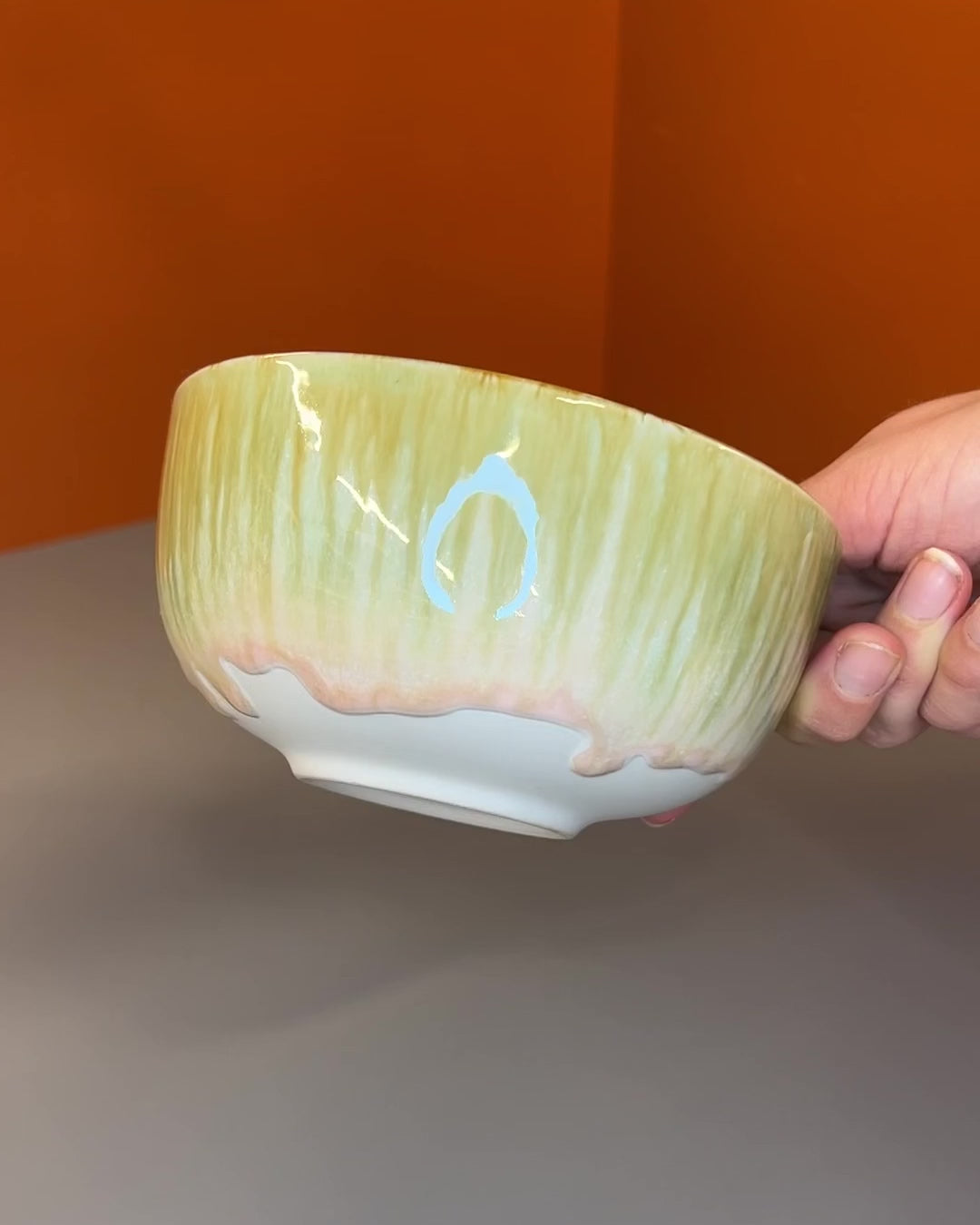 6 stk. Asta Skåle i Rosa m. Løbeglasur