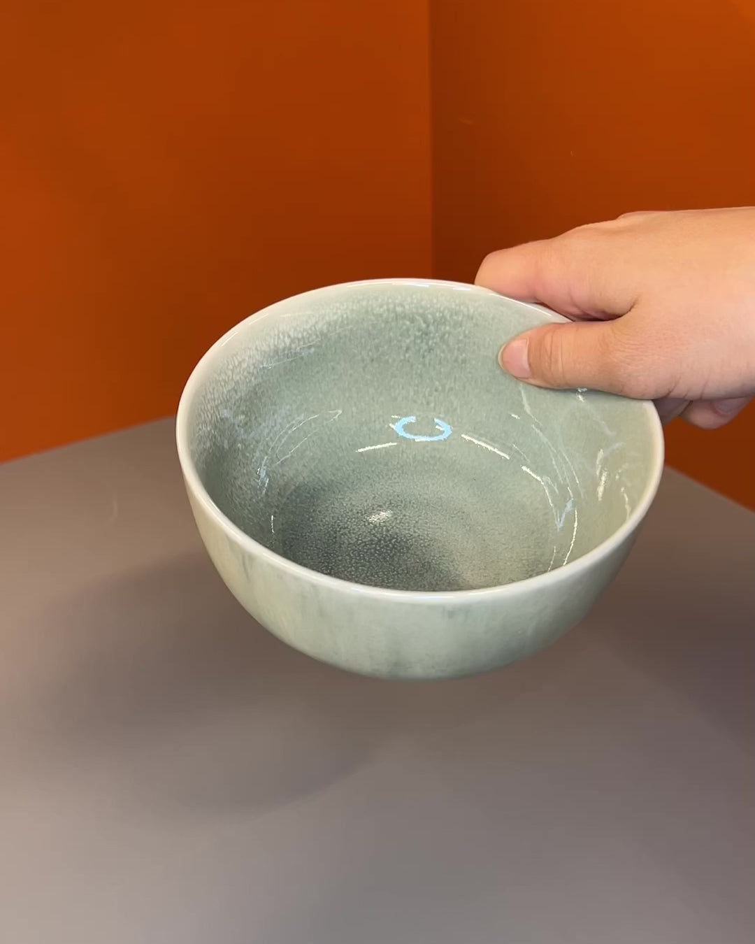 6 stk. Asta Skåle i Grøn m. Løbeglasur