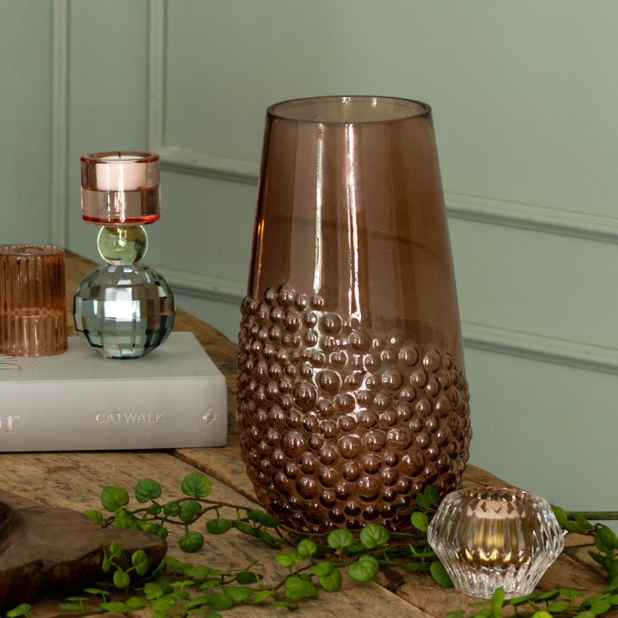 Speedtsberg Vase m. Bobler Ø13x25cm. Dark Rose