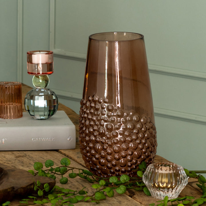 Speedtsberg Vase m. Bobler Ø13x25cm. Dark Rose