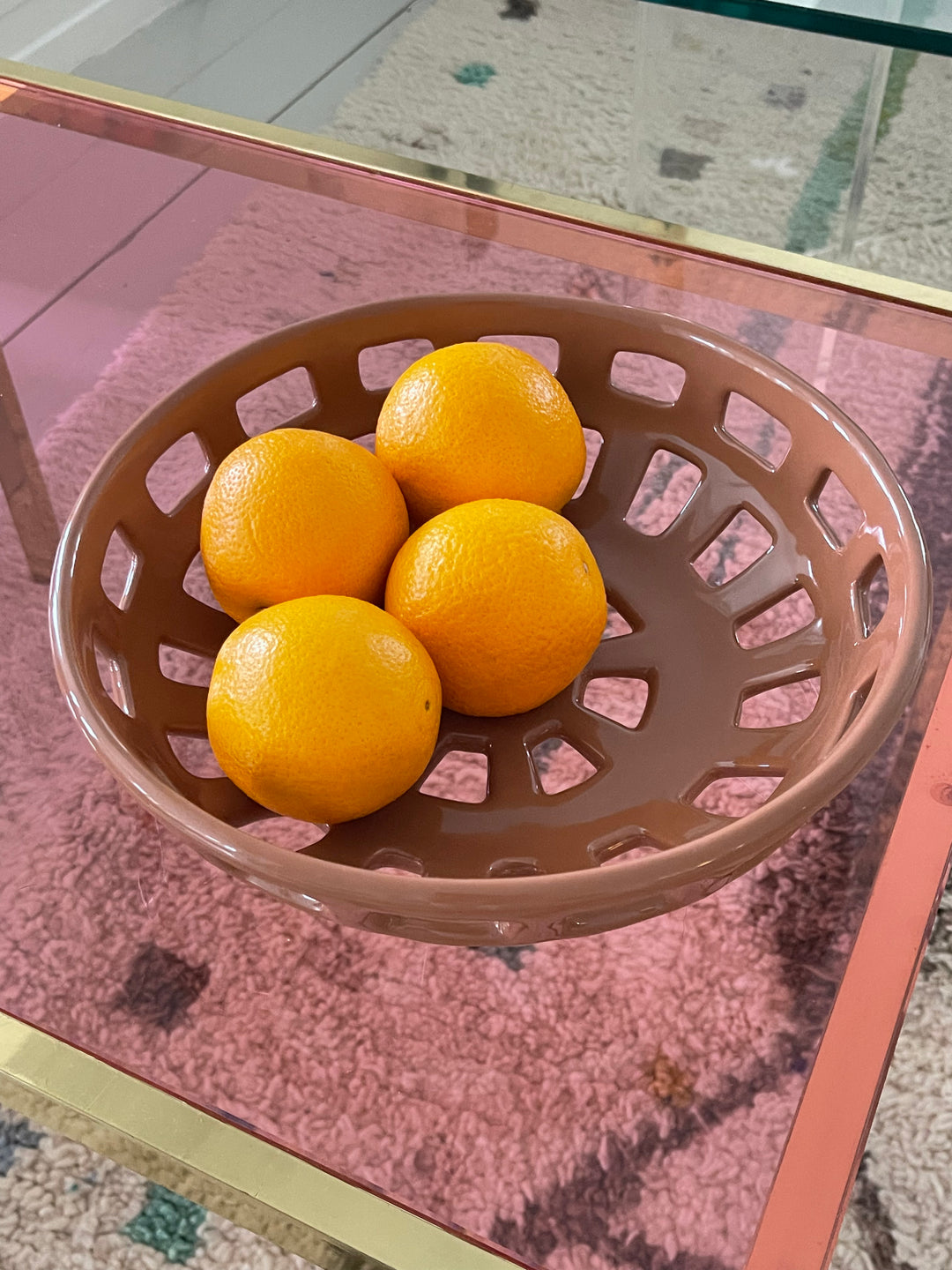 Keramisk skål, brun Ø27xH7cm