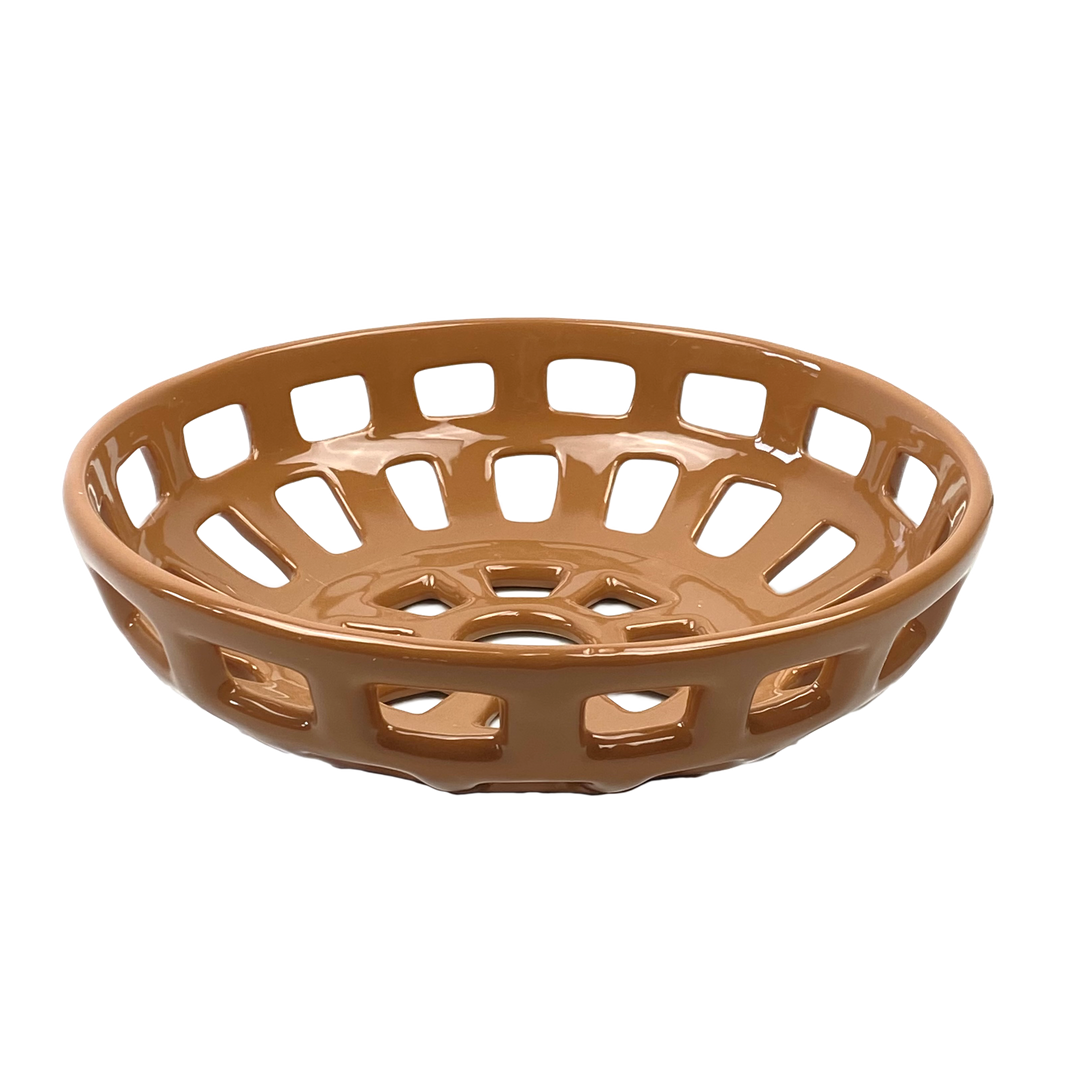 Keramisk skål, brun Ø27xH7cm