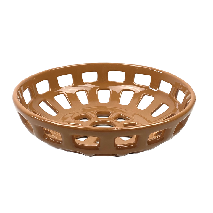 Keramisk skål, brun Ø27xH7cm