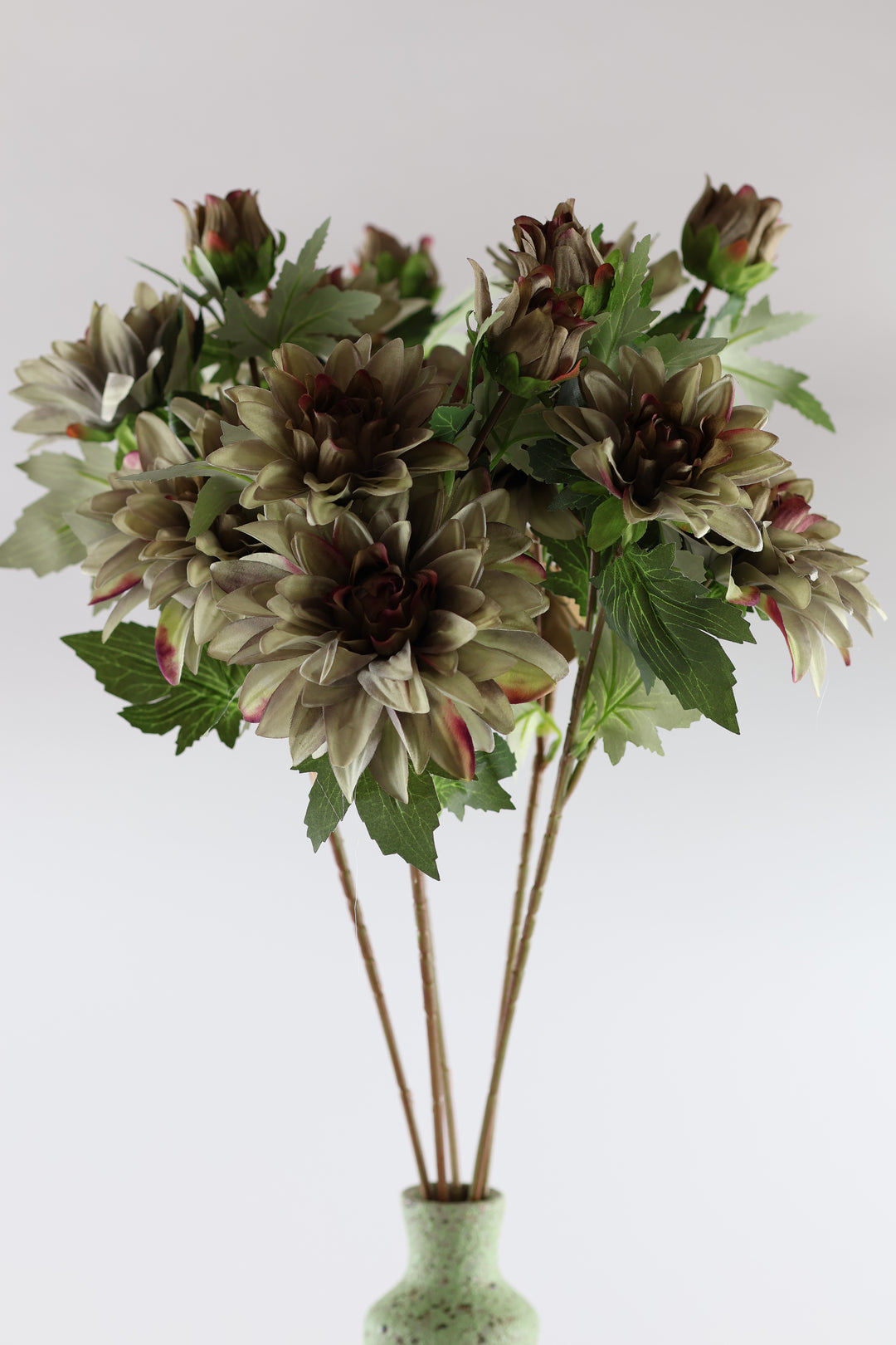 Evighedsbuket Dahlia i Lysegrøn (H64cm)