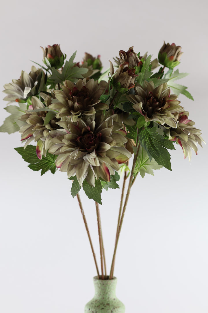 Evighedsbuket Dahlia i Lysegrøn (H64cm)