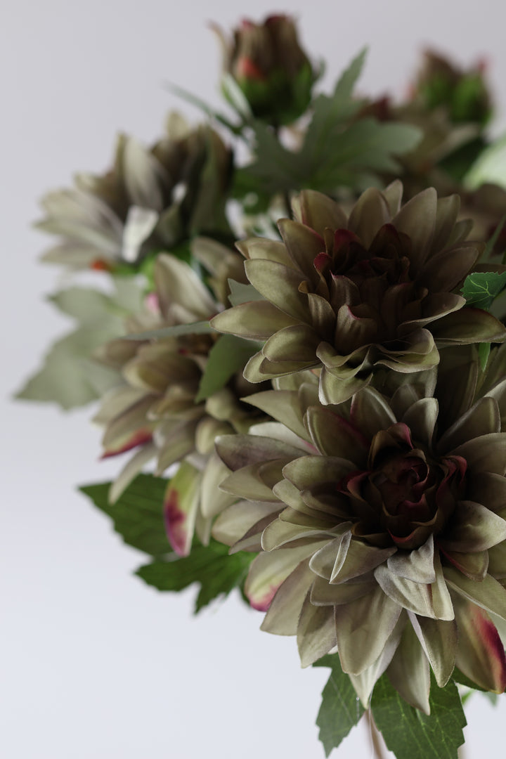 Dahlia m. 3 Blomst (H64cm) Lysegrøn