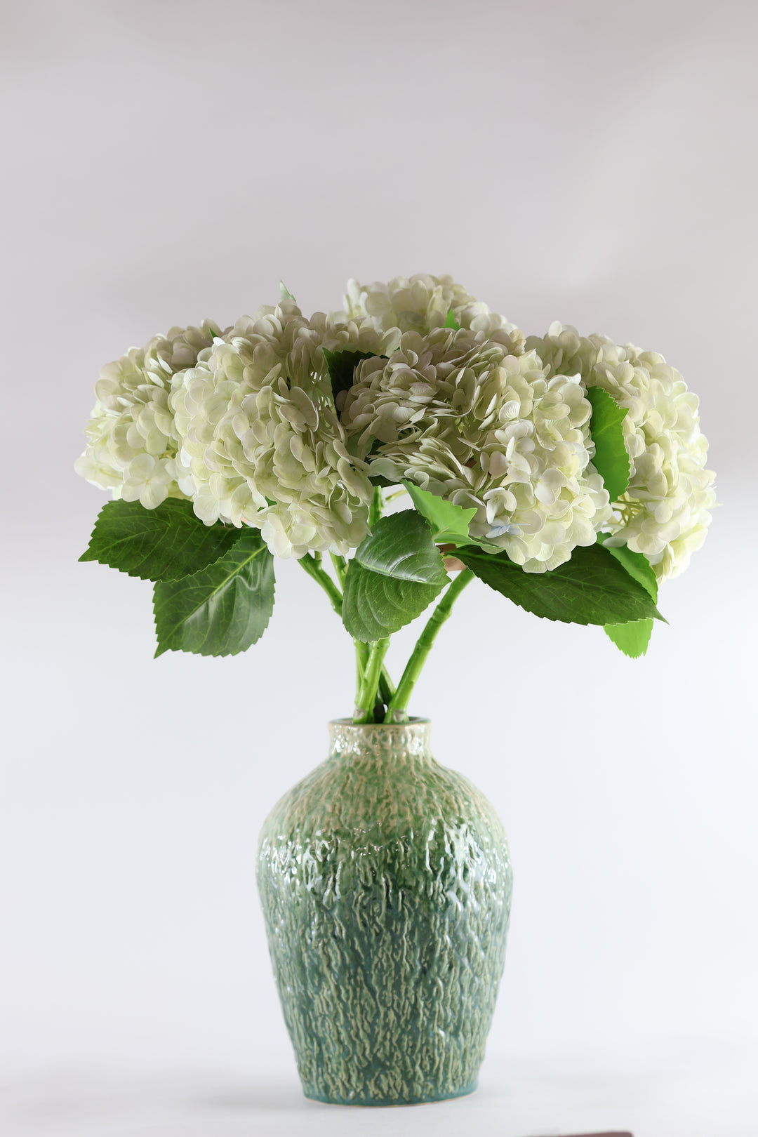 3 stk. Hortensia Blomster i Hvid (H55cm)