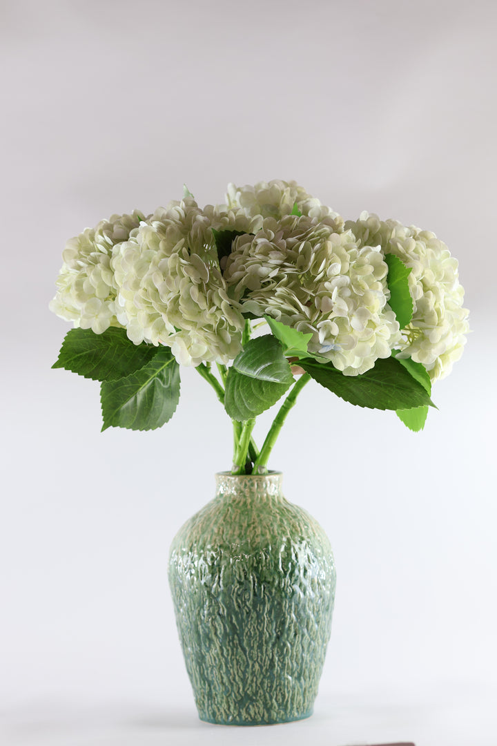3 stk. Hortensia Blomster i Hvid (H55cm)