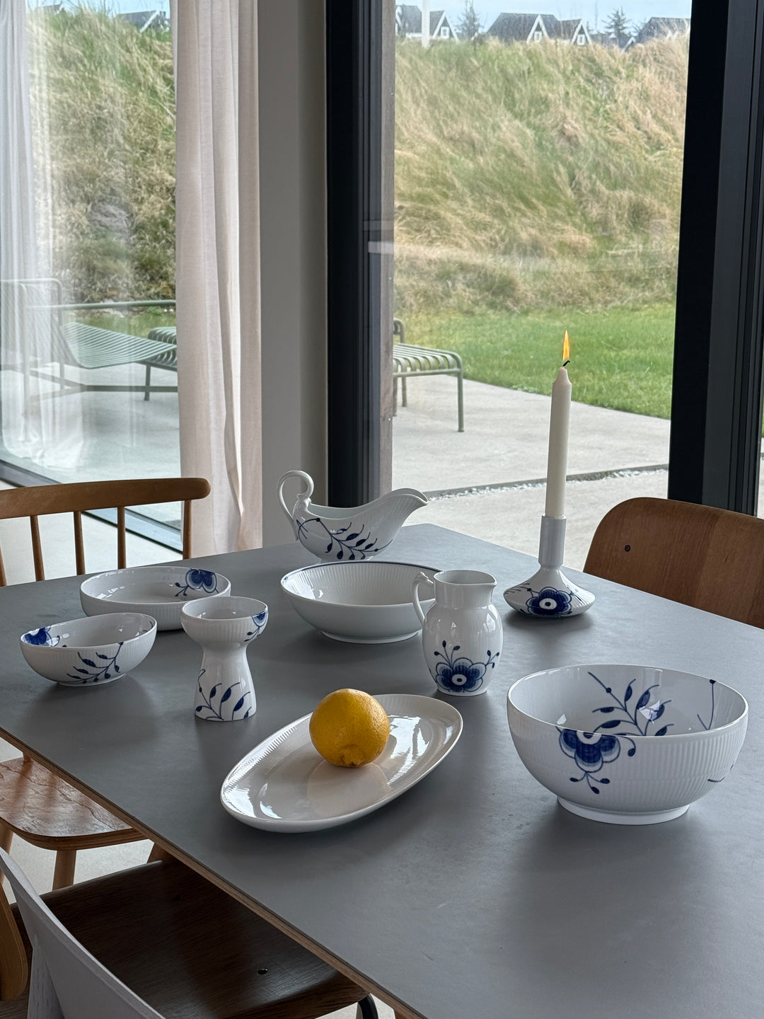 Royal Copenhagen - Blå Mega Riflet Sovsekande