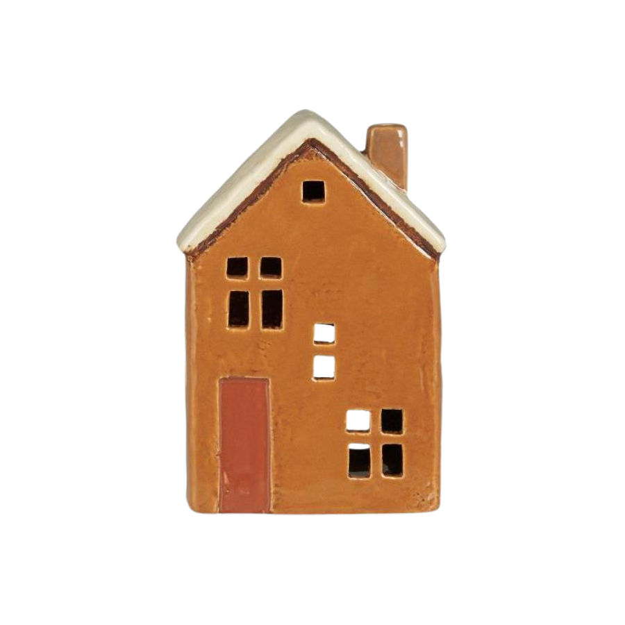 Ib Laursen - Keramik Hus til Fyrfadslys Brighton (7,5 x 13,2 x 11,3 cm)