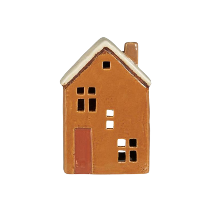 Ib Laursen - Keramik Hus til Fyrfadslys Brighton (7,5 x 13,2 x 11,3 cm)