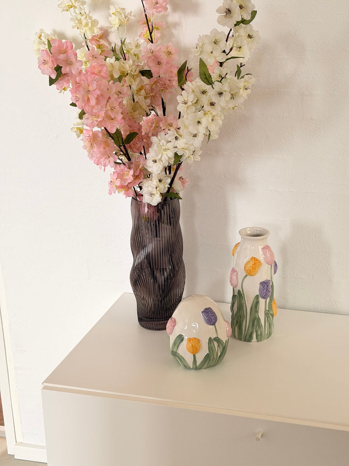 Vase m Blomst GALIN (9,8x10x23 cm)