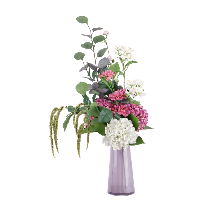 Evighedsbuket med Lyserød Hortensia og Eucalyptus